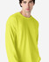 A bright yellow long sleeve t-shirt with a relaxed fit. It features a logo on the front.