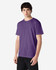 A purple Gildan Heavy Cotton adult T-shirt displayed on a model, featuring a blank design and no visible logos.