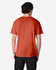 A back view of an orange Gildan Heavy Cotton Adult T-Shirt, featuring a simple design.