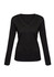 A black women's Milano pullover featuring a V-neck and long sleeves, with a fitted design and ribbed hem.