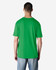 A green Gildan Softstyle adult t-shirt viewed from the back, featuring a casual fit and short sleeves.