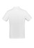 A white short sleeve polo shirt featuring a collar and a small logo on the back.