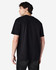 A black Gildan Softstyle adult midweight T-shirt displayed from the back, featuring a simple design and a logo.