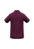 A men's polo shirt in a deep plum colour, featuring a classic collar and short sleeves, with a logo on it.