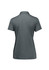 A women's short sleeve polo shirt in a muted grey tone with a basic collar and a subtle textured pattern.