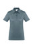 A women's short sleeve polo shirt in a dark teal colour with a collar and a button placket. Branding is visible.