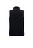 A plain black women's micro fleece vest with a high collar, featuring a smooth back design and side seams.