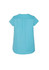 A light blue women's blouse with a V-neck and pleat detailing at the back.