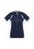 A navy blue women's short sleeve tee with white accents and a logo. Designed for comfort and style.