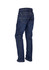Men's stretch denim work jeans in a dark blue wash, featuring a classic five-pocket design and a fitted silhouette.