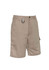 Men's rugged cooling vented shorts in a light khaki colour, featuring a belt loop and a side pocket, with branding visible.