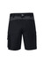 Men's black work shorts featuring a sleek design, multiple pockets, and a branded logo on the waistband.