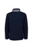 A unisex navy full zip Sherpa fleece jumper with a grey inner collar and a soft textured exterior.