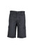 Men's midweight drill cargo shorts in black featuring side pockets and a waistband with belt loops.