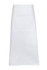 A long white apron made of 100% cotton canvas featuring a front pocket and an unobtrusive logo.