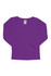 A purple long-sleeve t-shirt for babies, featuring a round neckline and no visible branding.