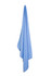 A blue baby blanket, soft and folded, featuring a simple design and no visible logos.
