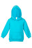 A turquoise hoodie with a kangaroo pocket and a hood, designed for babies and toddlers.