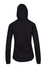 A black women's junior hoodie made of soft cotton and bonded polar fleece, featuring a hood and long sleeves.