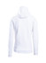 A white men's hoodie featuring a standard hood and long sleeves, with a plain back design.