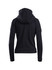 A women's/juniors' black SPACE hoodie featuring a hood and long sleeves, with a branding logo on the back.