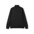 A black men's half zip fleece jumper featuring a plain back design and long sleeves. Includes a logo on the fabric.