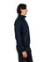 A men's half-zip fleece jumper in navy blue, featuring a side view with a zip pocket and a logo.