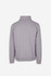 A grey men's half zip fleece jumper with a fitted collar and long sleeves. Features a logo on the back.
