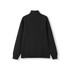 A black women's half-zip fleece jumper featuring a high collar and a simple design with stitching details.