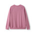 A pink cotton sweatshirt with a raglan sleeve design and a ribbed trim at the hem and cuffs. It features a logo.