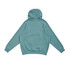 A teal kangaroo hoodie with a relaxed fit and a hood, featuring a ribbed hem and sleeves.