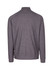 A heather grey men's jacket featuring a high collar and long sleeves, with a logo on the back.