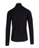 A black men's jacket featuring a high collar and long sleeves, with a logo on the back.