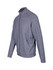 A heather grey jacket with a full zip, featuring side pockets and a high collar. It has a logo on the front.
