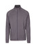 A grey heather jacket featuring a zip-up front and a collar, with a logo present on the design.