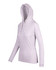 A women's fusion hoodie in light grey with a front kangaroo pocket and a drawstring hood. Features branding.