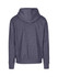 A heather grey hoodie with a back view, featuring a hood and a relaxed fit. Includes a small logo on the back.