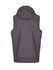 A grey sleeveless hoodie featuring a hood, from the Greatness Range, with a logo on the back.