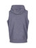 A sleeveless zip hoodie in a heather grey colour, featuring a hood and a plain back design.