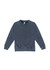 A stone wash sweatshirt in a deep blue colour, featuring a classic crew neck and long sleeves, with a logo on the label.