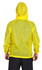 A men's jacket in bright yellow with a hood, featuring a logo and a lightweight, breathable design.