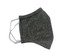A grey, 100% one piece cotton face mask with elastic ear loops and a simple design.