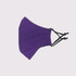 A purple adult face mask with adjustable toggles, featuring three layers for added protection.