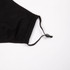 A black adult face mask with an adjustable toggle for a secure fit.