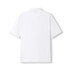 A white men's 100% cotton jersey polo shirt with short sleeves and a collar, featuring a branding logo.