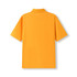 A mustard yellow men's 100% cotton jersey polo shirt with short sleeves and a collar, featuring a branding logo.