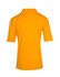 A mustard yellow men's 100% cotton jersey polo shirt with short sleeves and a collar, featuring a branding logo.