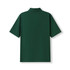 A green men's 100% cotton jersey polo shirt, featuring a classic design with a collar and short sleeves.