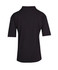 A black men's polo shirt made from 100% cotton jersey, featuring a collar and short sleeves.