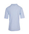 A light blue men's regular pique knit polo shirt, featuring short sleeves and a collar, with a logo on the back.